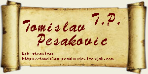 Tomislav Pešaković vizit kartica